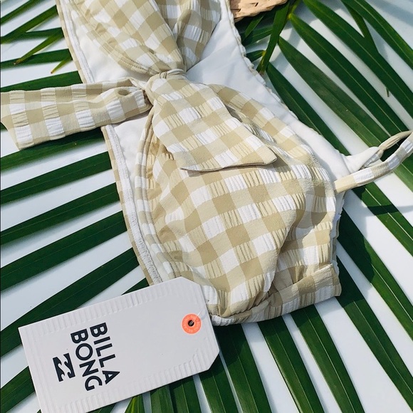 Billabong🌴 Bow Checkered Bikini Swim Top - Picture 3 of 6